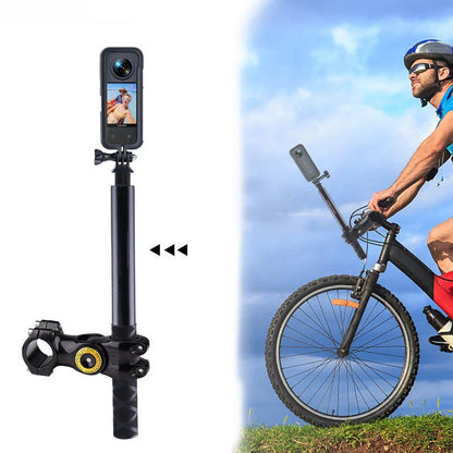 Soporte para motocicleta y bicicleta con palo selfie invisible – Compatible con Insta360 X3/X4, GoPro Hero 12/11/10 y DJI Action