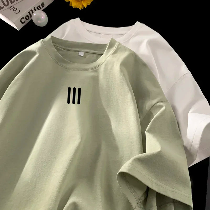 Camiseta Oversize Blanca para Hombre – T-shirt 5XL de Algodón, Casual, Verano, Estampada, Moda Unisex