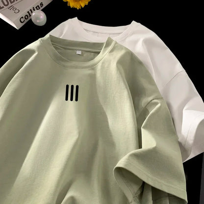 Camiseta Oversize Blanca para Hombre – T-shirt 5XL de Algodón, Casual, Verano, Estampada, Moda Unisex