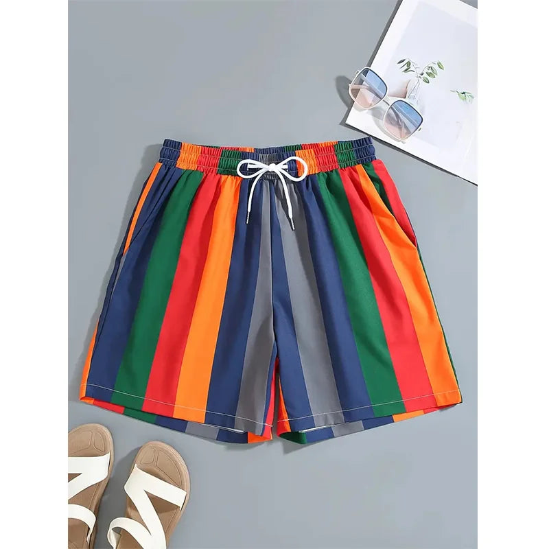 Shorts de Fitness y Playa para Hombre – Bañador Verano Transpirable con Bolsillos y Cintura Ajustable