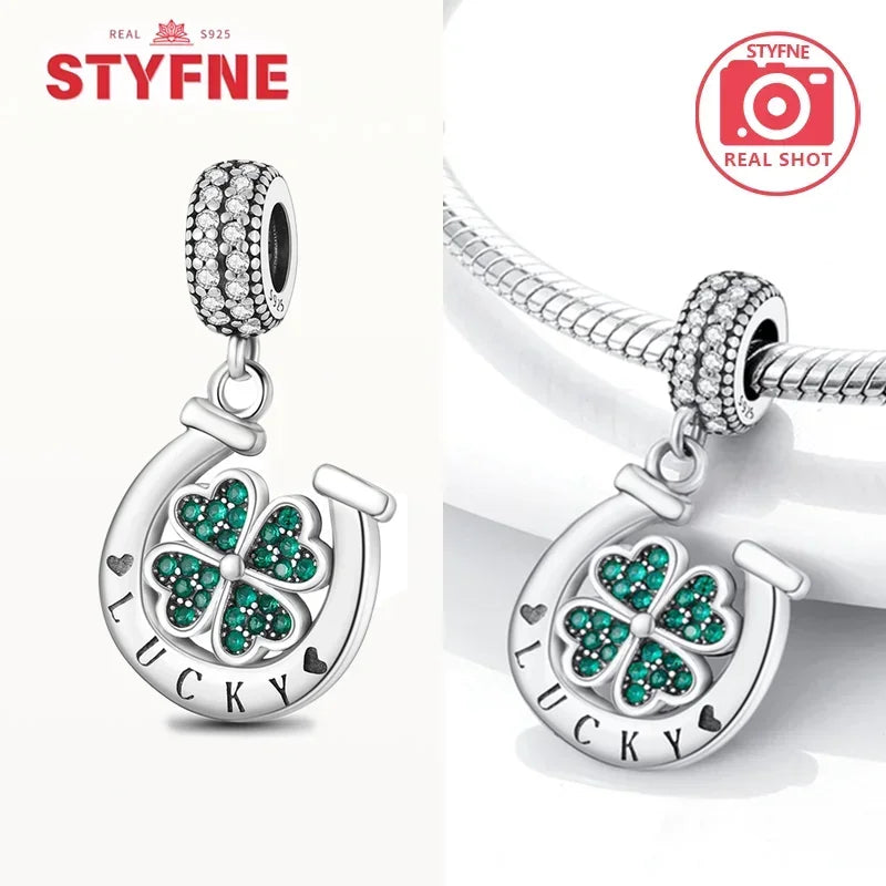 Charm Trébol de Cuatro Hojas en Plata 925 – Abalorios Suerte para Pulseras Originales Mujer