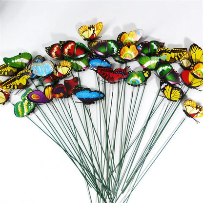 24PCS/10PCS Mariposas Decorativas 3D de PVC – Adorno de Jardín Creativo para Macetas, Flores y Exterior