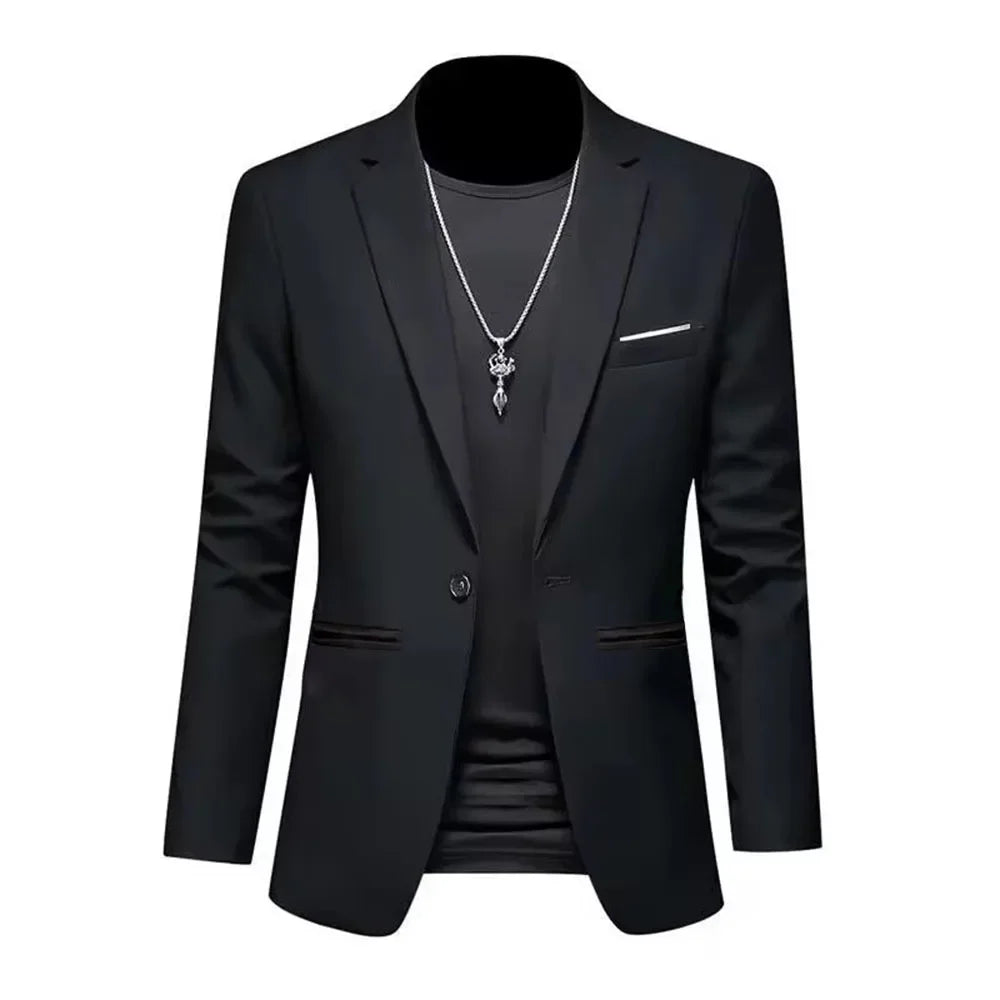 Blazer Casual Slim Fit para Hombre Estilo Boutique Antiarugas de un Botón