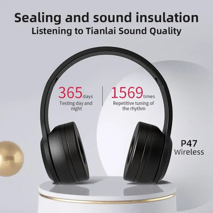 Auriculares P47 Bluetooth 5.0 – Diadema Plegable Inalámbrica con Micrófono, Compatibles iPhone/Android, Diseño Deportivo