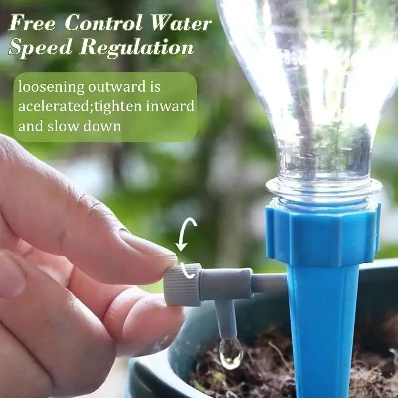 Sistema de Riego Automático por Goteo – Auto-Watering Spike Ajustable para Plantas de Interior y Exterior