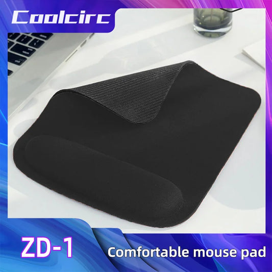 Coolcirc – Mouse Pad Negro Grande con Soporte de Muñeca Antideslizante para Oficina y Estudio