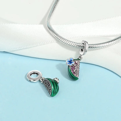 Charm Comida Divertida en Plata 925 – Café, Pastel, Frutas, Hamburguesa y Papas | Compatible Pandora 2025