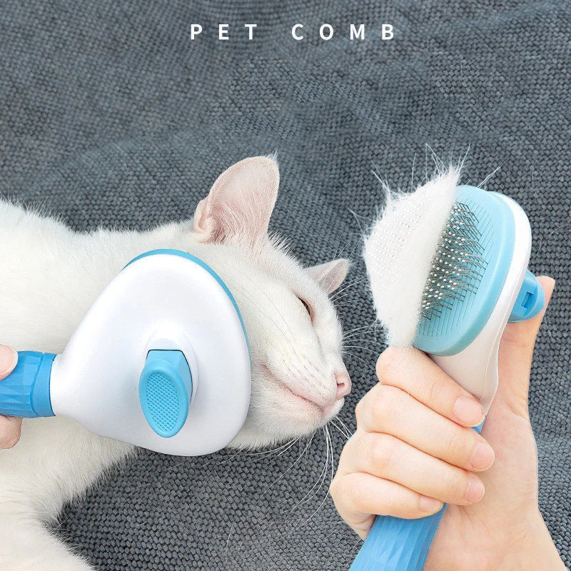 Cepillo Mascotas Perros y Gatos | Peine de Acero Inoxidable para Cepillado, Cuidado y Limpieza de Pelaje Largo