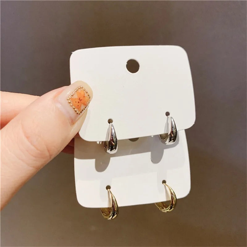 Aretes de Aro Huitan para Mujer | Joyería de Moda Sencilla y Versátil | Accesorios Elegantes para Uso Diario