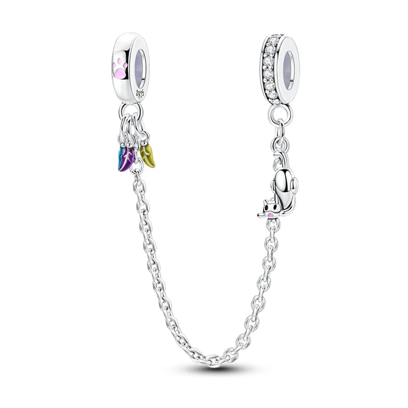 Charm de Plata S925 Hamster, Terrier y Princesa – Abalorios Brillantes para Pulseras Originales 3mm