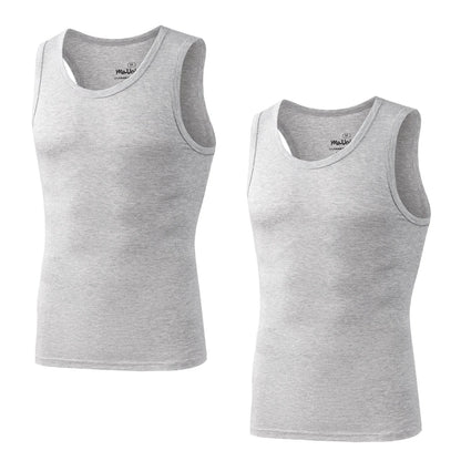 Pack 2 Camisetas de Tirantes para Hombre – Tank Top Gym sin Mangas de Fibra de Bambú, Compresivo y Alta Calidad