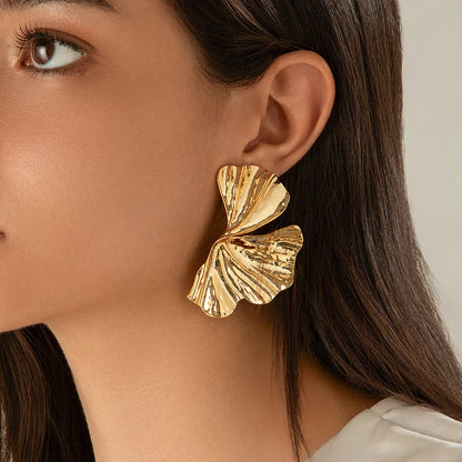 Pendientes Hoja de Arce Grandes – Aretes Punk Geométricos Dorados o Plateados para Mujer, Joyería Y2K de Moda