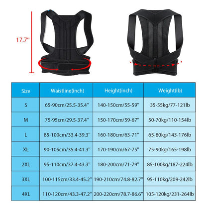 Corrector de Postura Ajustable para Hombres y Mujeres | Faja Lumbar y de Hombros con Soporte para Espalda y Escoliosis