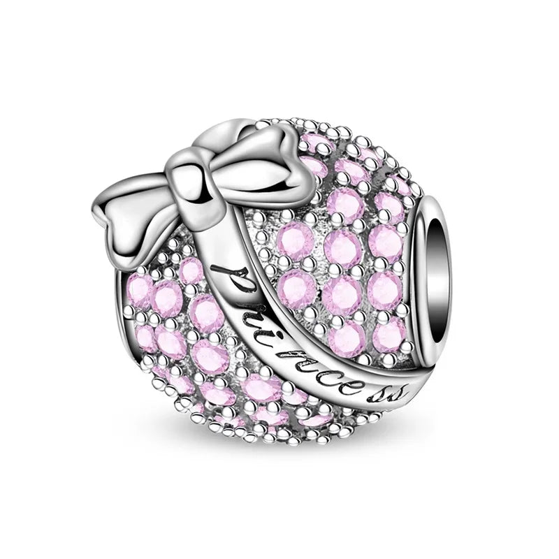 Charm Plata 925 Colgante Rosa Mariposa Corazón Flor Pájaro | Dije Para Pulsera Pandora Compatible