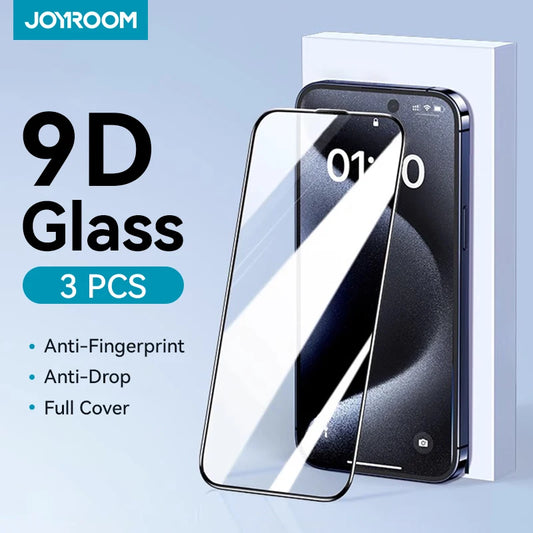 Joyroom Protector de Pantalla de Vidrio Templado HD | Compatible con iPhone 11/12/13/14/15/16 Pro Max | Protección Completa