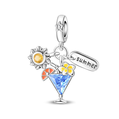 Charm Clip Plata 925 con Corazones, Corona y Concha | CZ Pavé Brillante | Compatible Pandora Original