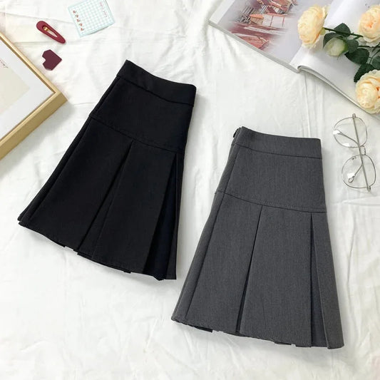 Falda Plisada Gris Mujer | Mini Falda Vintage Kawaii Cintura Alta Estilo Coreano Harajuku