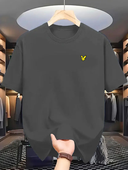 Camiseta Hombre Verano 100% Algodón | Casual Deportivo Oversized | Estampado Águila Manga Corta Cuello Redondo
