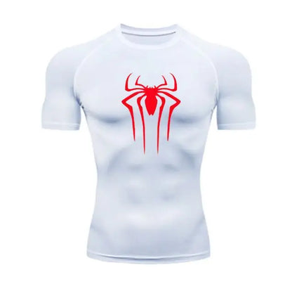 Camiseta Compresiva de Hombre – Gym, Fitness, Running y Superhéroe, Rashguard, Manga Corta, Secado Rápido, T-Shirt Deportivo