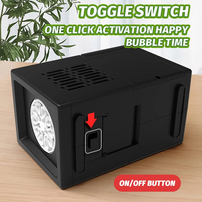Máquina de Burbujas Eléctrica Portátil 10 Agujeros – Juguete Automático Exterior para Niños (Sin Batería ni Agua de Burbujas)