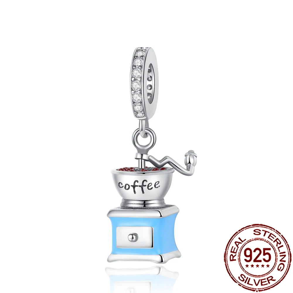 Charm Comida Divertida en Plata 925 – Café, Pastel, Frutas, Hamburguesa y Papas | Compatible Pandora 2025