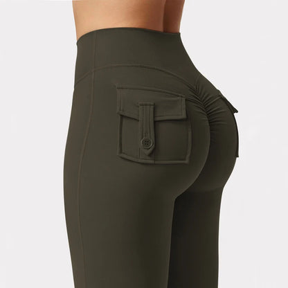 Leggings Yoga Mujer Pierna Ancha | Pantalones Deportivos Compresión con Bolsillos Estilo Naked Feeling