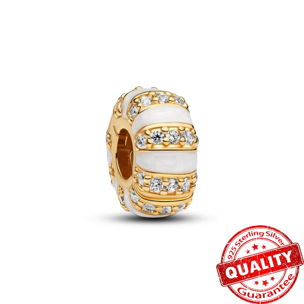 Charm de Plata 925 Trébol Azul Degradado y Flor Iris Rosa – Abalorio Elegante para Pulseras Originales