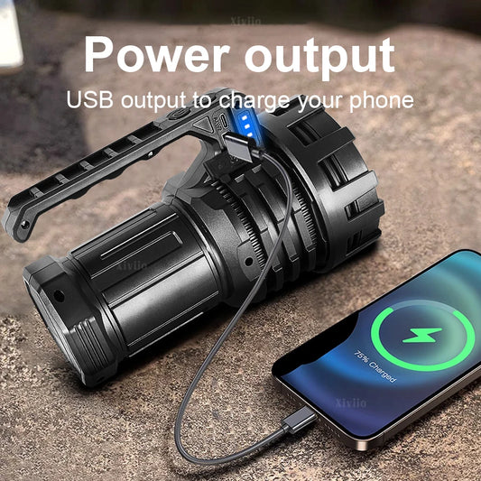Linterna Táctica Recargable 2025 – 2.000.000LM Súper Potente Ultra Brillante LED para Camping y Emergencias