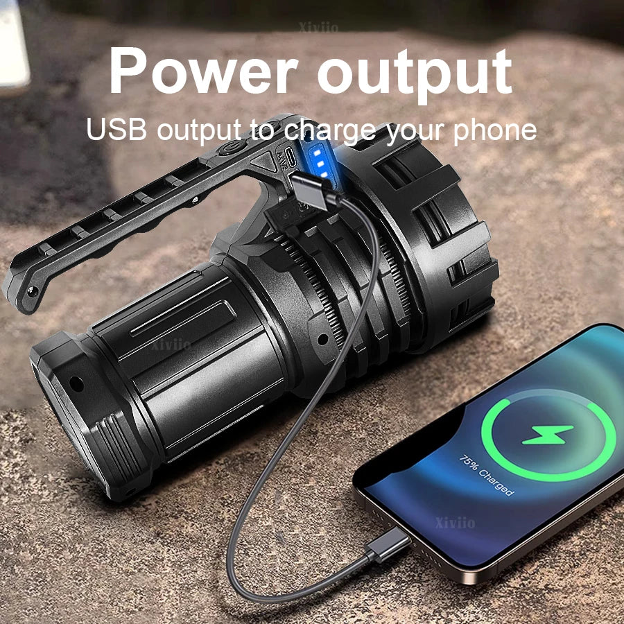 Linterna Táctica Recargable 2025 – 2.000.000LM Súper Potente Ultra Brillante LED para Camping y Emergencias