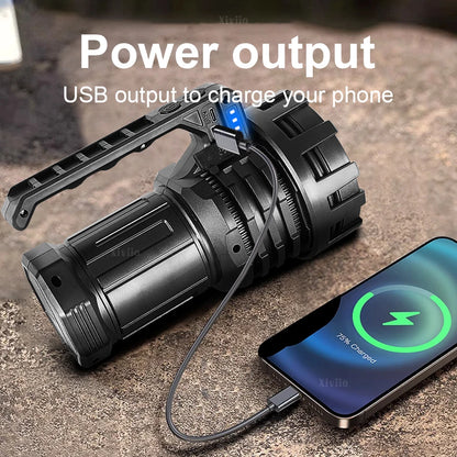 Linterna Táctica Recargable 2025 – 2.000.000LM Súper Potente Ultra Brillante LED para Camping y Emergencias