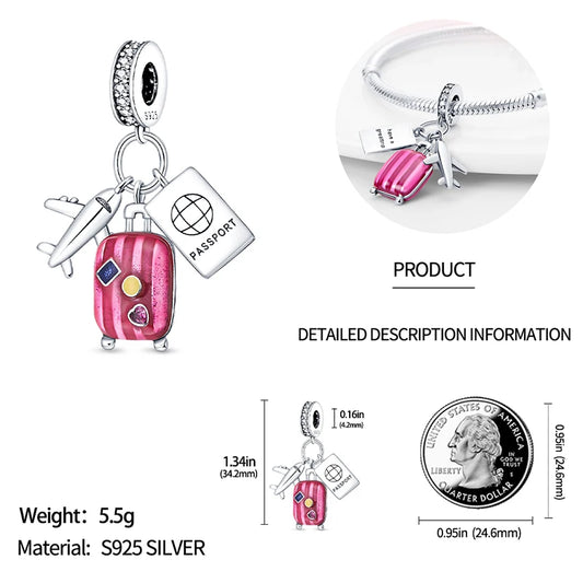 Charm Navideño Disney en Plata 925 – Abalorios Mickey y Minnie para Pulseras Originales Mujer
