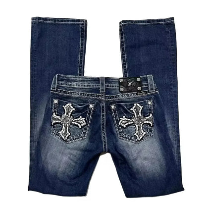 Jeans Oversize Y2K Phantom Unisex | Pantalones Baggy Estilo Hip Hop Streetwear con Parche Bordado Araña Gótico Retro