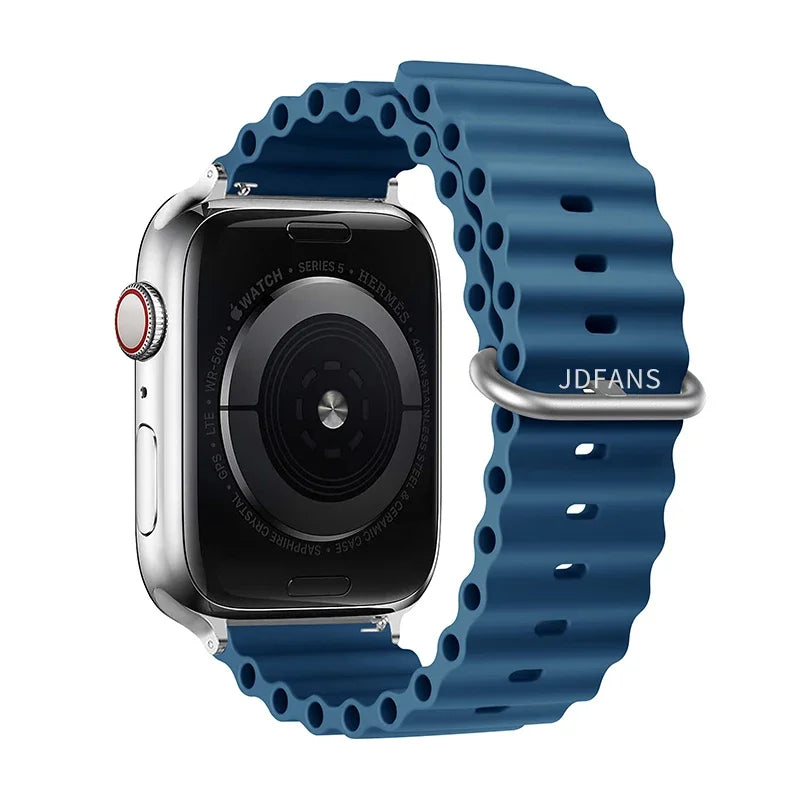 Correa Ocean Band Compatible con Apple Watch | Pulsera Deportiva Ajustable 49mm 45mm 44mm 41mm 40mm Series SE 3 6 7 8 9 10 Ultra