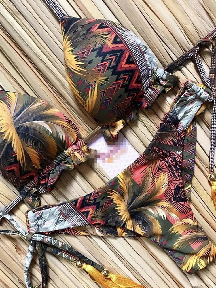 Bikini Sexy Mujer 2025 | 2 Piezas Push-Up Estampado Playa y Piscina