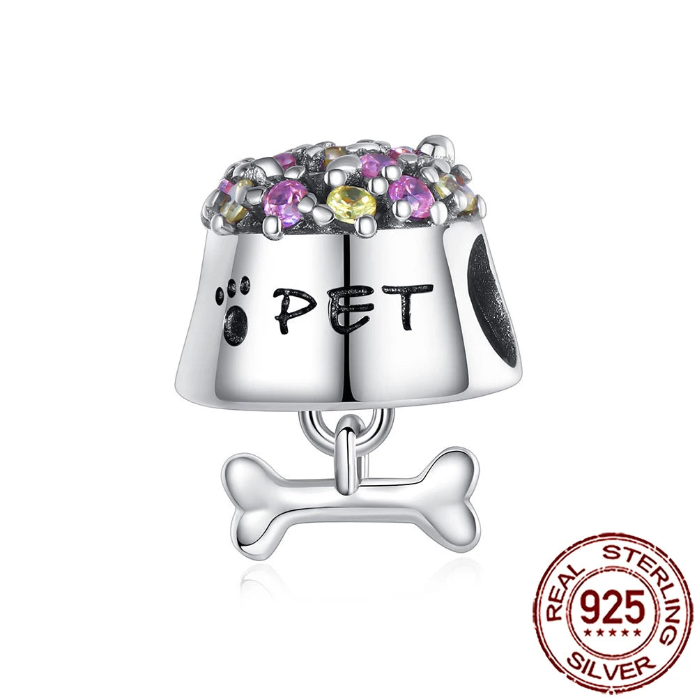 Charm Comida Divertida en Plata 925 – Café, Pastel, Frutas, Hamburguesa y Papas | Compatible Pandora 2025
