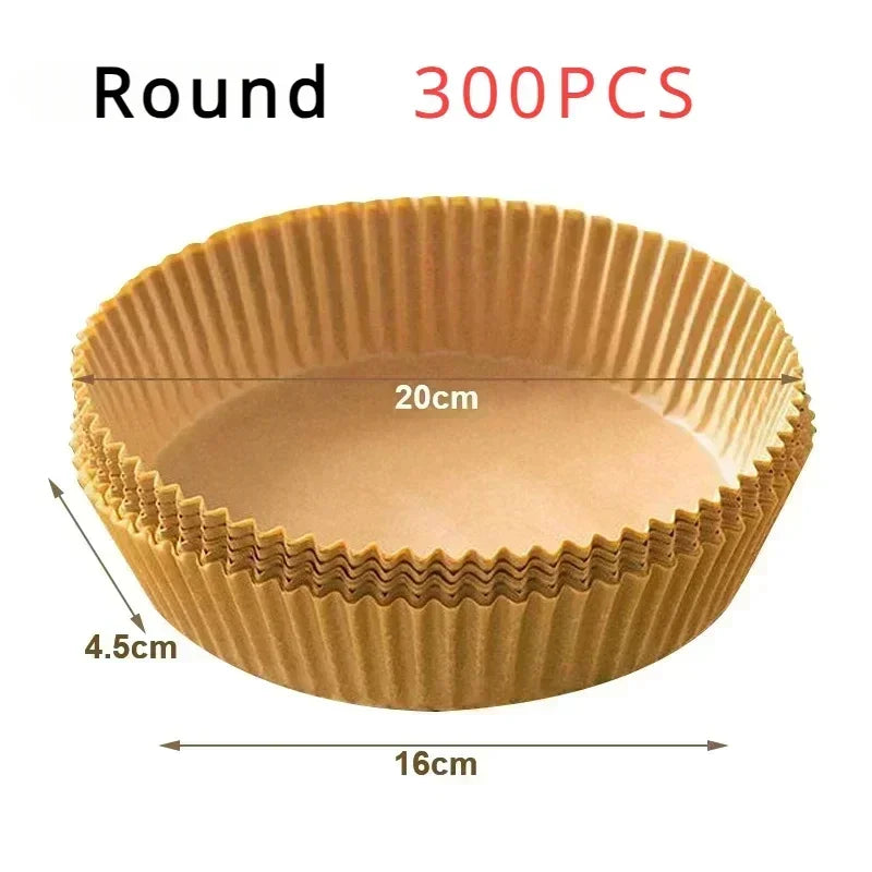 50/100 Pcs Papel para Freidora de Aire 🍴 Desechable Antiadherente con Revestimiento de Silicona | Papel Absorbente de Aceite para Hornear y Cocinar