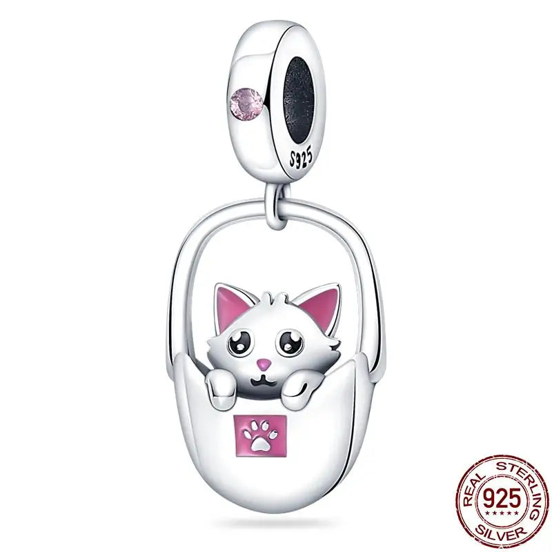 Charm camaleón y luciérnaga en plata 925 – Dije animal brillante, compatible Pandora, pulsera y collar mujer