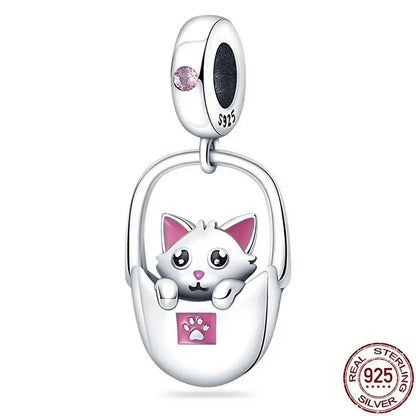 Charm camaleón y luciérnaga en plata 925 – Dije animal brillante, compatible Pandora, pulsera y collar mujer