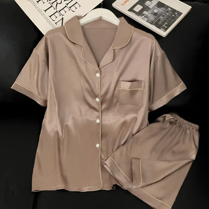 Pijama Mujer Satén 2025 | Conjunto 2 Piezas Seda Sintética Suave