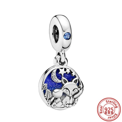 Charm universo plata 925 – Luna, sol, planeta, cohete y pluma de ángel para pulseras tipo Pandora, joyería DIY celestial