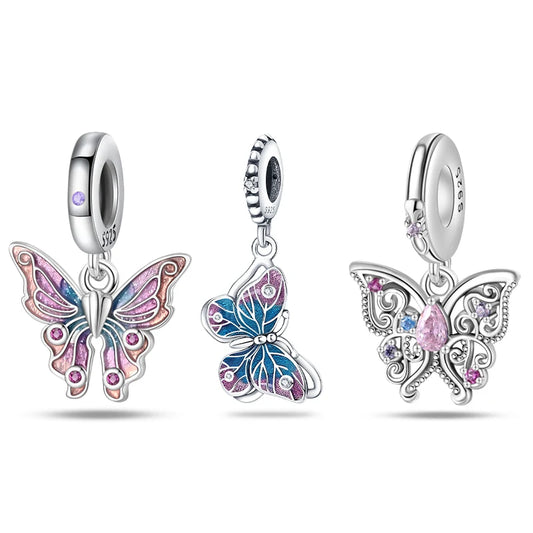Charm Mariposa Plata 925 | Serie Compatibles Pandora Pulseras 3mm
