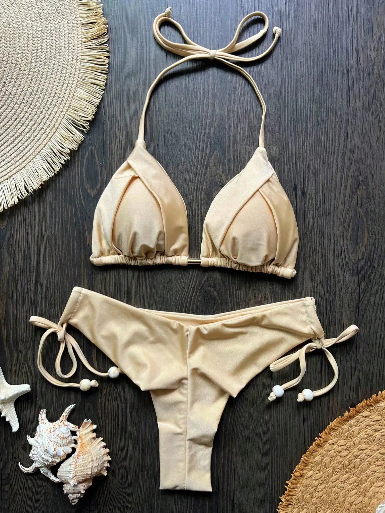 Bikini Brasileño Mujer 2025 | Traje de Baño Sexy Push Up Triángulo 13 Colores