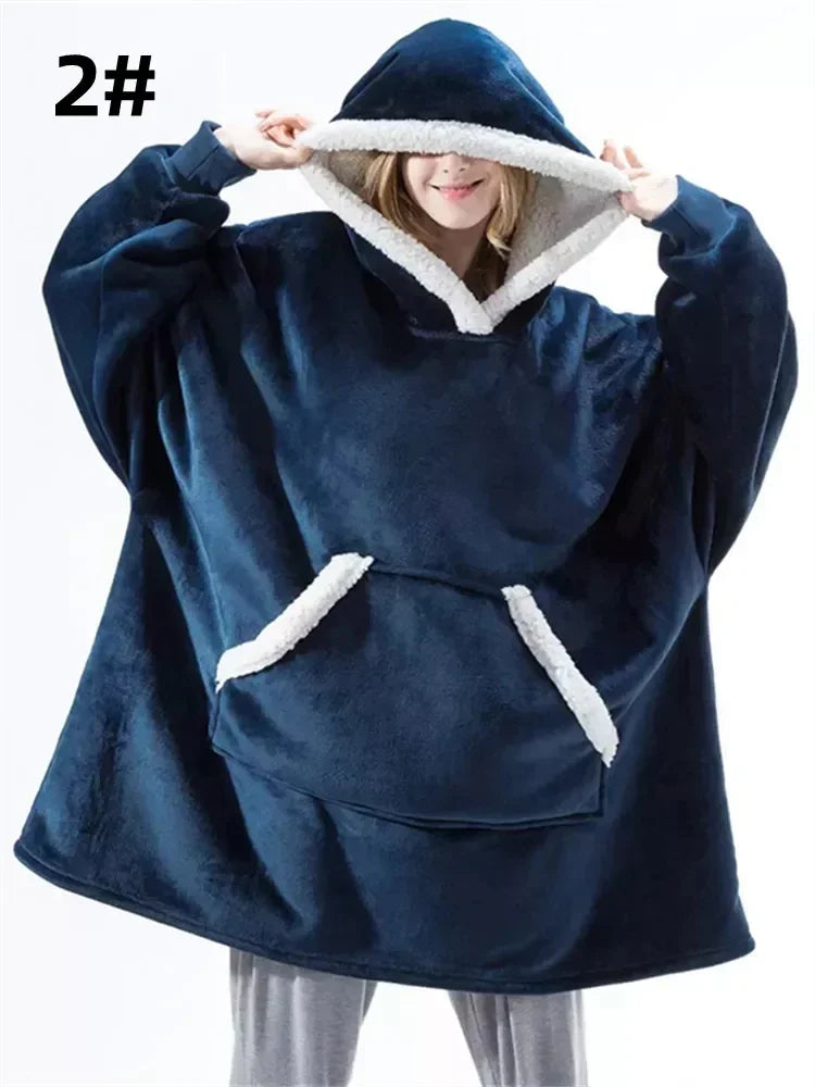 Sudadera Manta Oversize Unisex | Hoodie Cobija de Invierno con Mangas Largas y Forro Polar