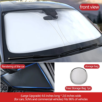 Parasol de Parabrisas Tipo Sombrilla para Coche – Protector Solar Plegable contra Rayos UV y Calor, Aislante Térmico para Verano