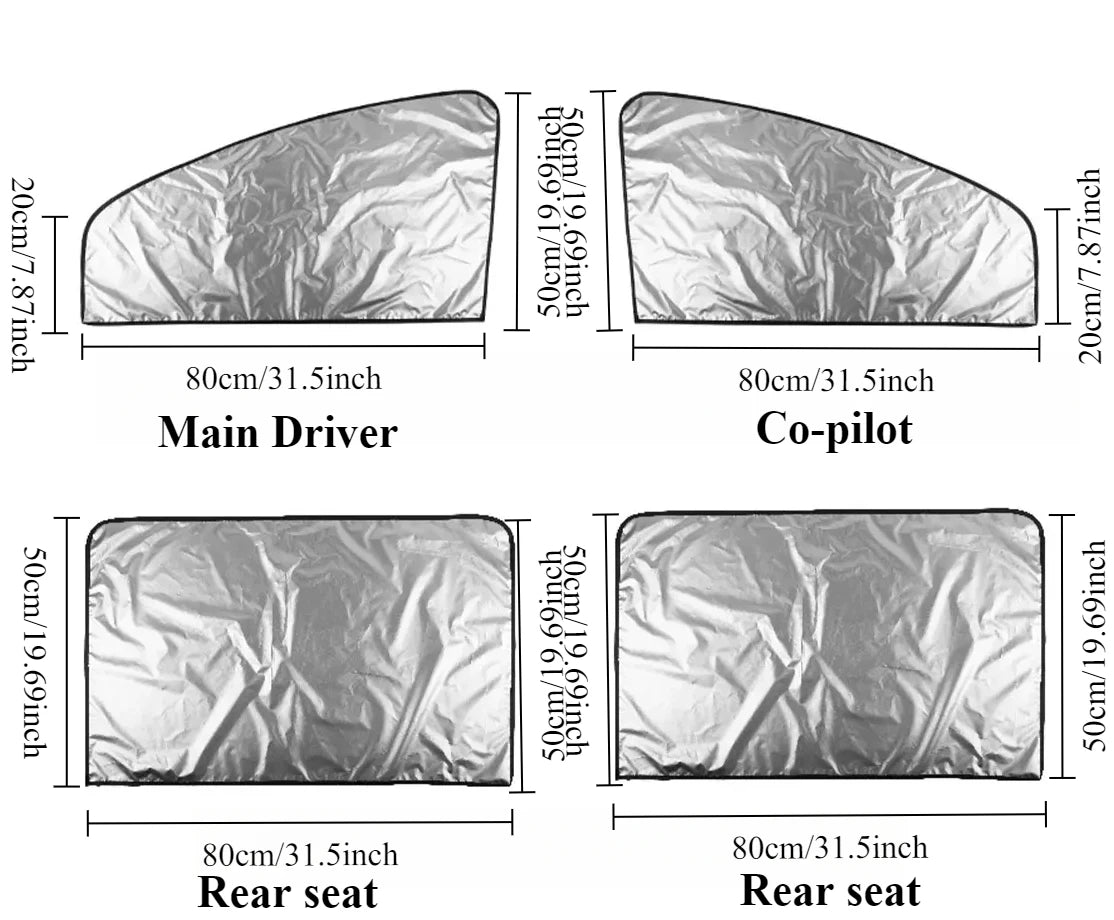 2Pcs Car Side Window Sun Shade Curtain Summer Sun Protection Sunshade Cover UV Reflective Magnetic Car Privacy Curtains