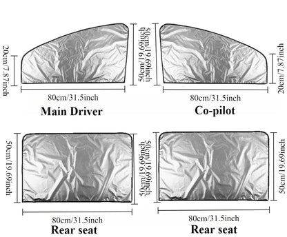 2Pcs Car Side Window Sun Shade Curtain Summer Sun Protection Sunshade Cover UV Reflective Magnetic Car Privacy Curtains