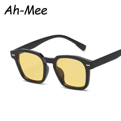 Gafas de Sol Mujer Vintage | Moda Cuadradas Retro Negras y Amarillas UV400