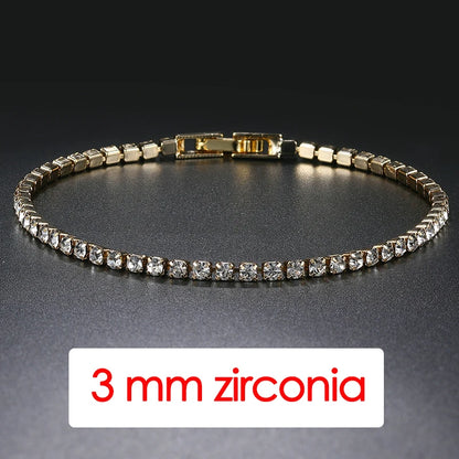 Pulsera tenis mujer plata con circonias AAA+ – Joyería elegante hip hop, cristal brillante para bodas y moda juvenil