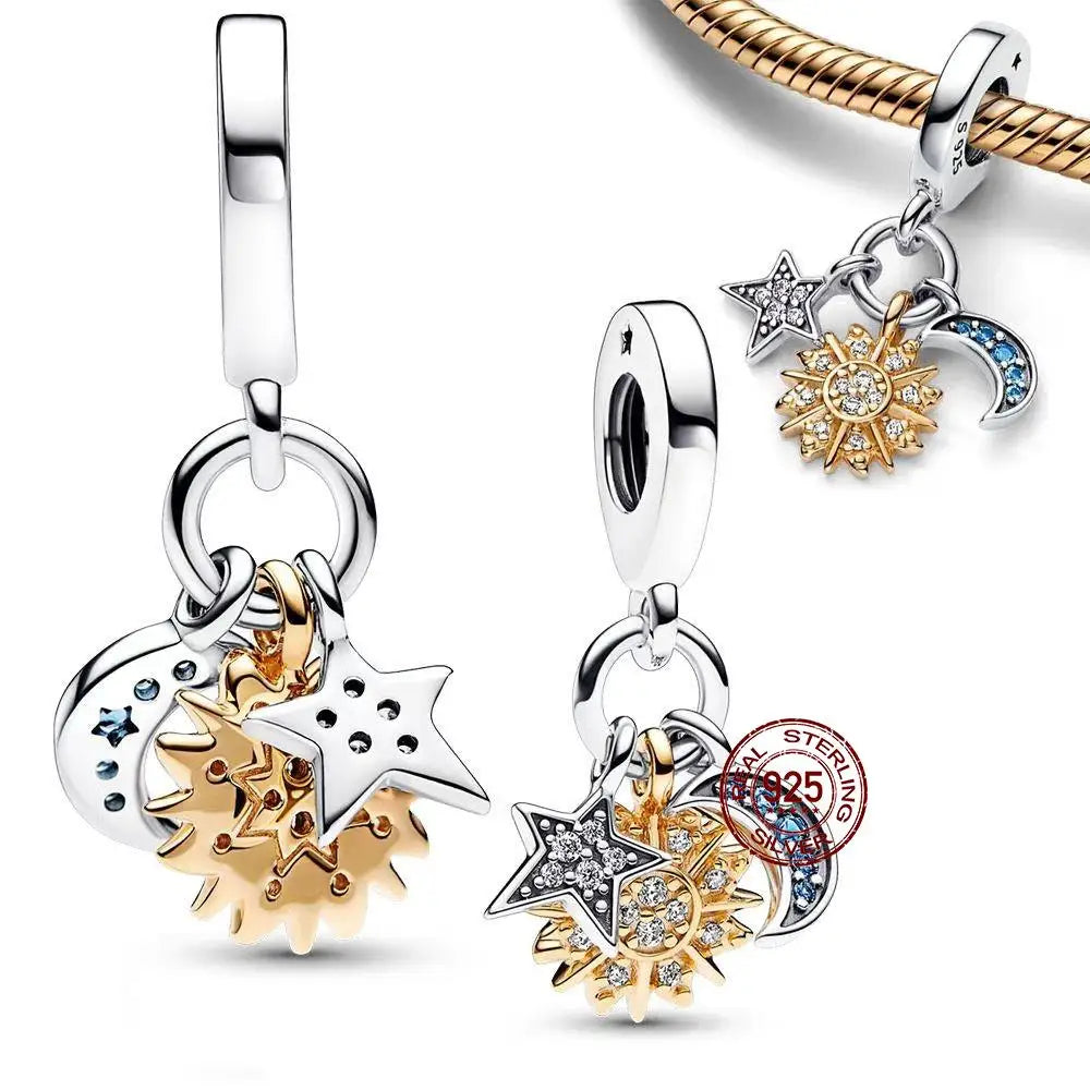 Charm camaleón y luciérnaga que brilla en la oscuridad – Plata 925 para pulsera tipo Pandora, joyería DIY única