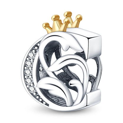 Charm letras alfabeto inglés de plata 925 – Colgante inicial A-Z para pulsera tipo Pandora, joyería DIY personalizada